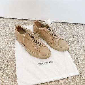 Taup suede Achilles low-top sneakers